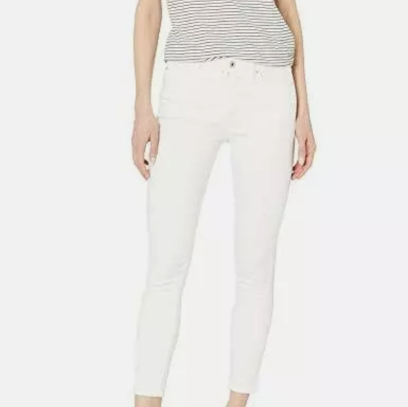 Ella Moss Women's Junior's High Rise Slim Straight Ankle 26" Inseam Jeans White - Picture 2 of 12